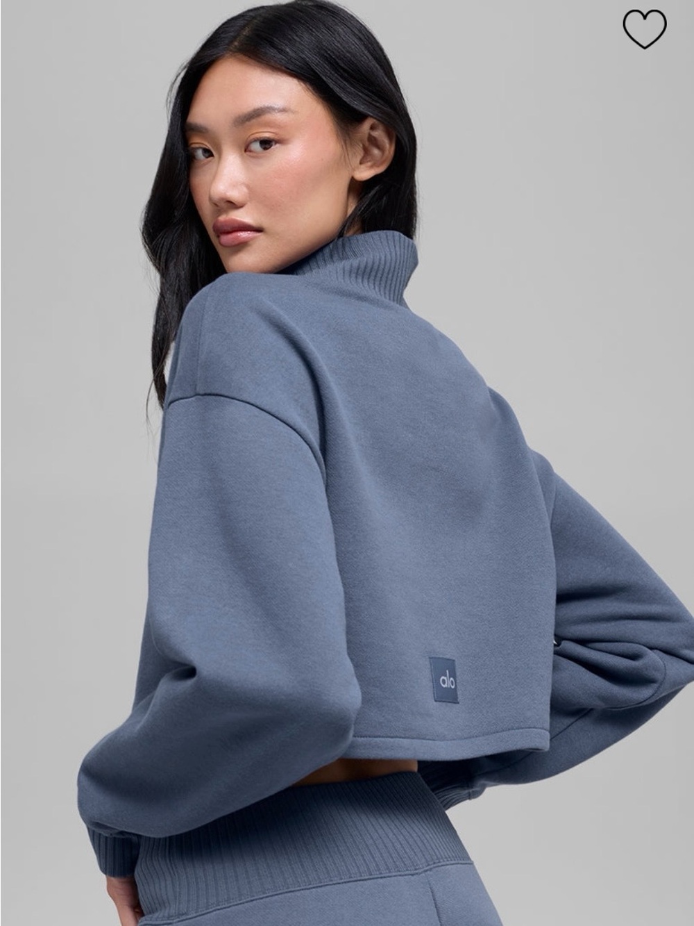 ALO Yoga Cropped Serenity Cover Up- Small Bluestone Blue - Picture 3 of 5